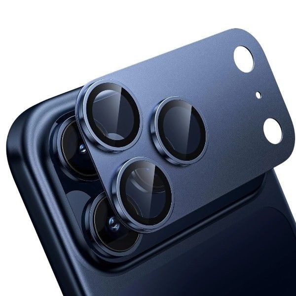 iPhone 17 Pro Max - Back Camera Metal Tempered Glass Protector (Blue)