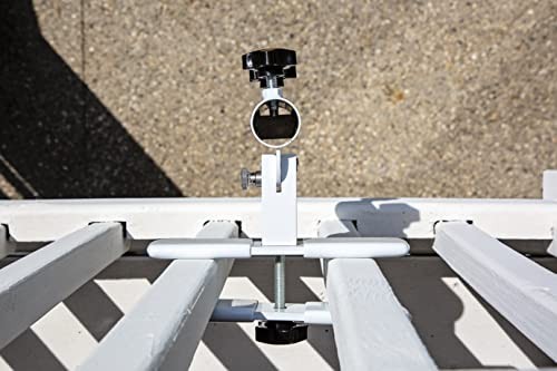 | Flagpole Accessory Holder | Attaches Directly to Patio or Deck Railing White