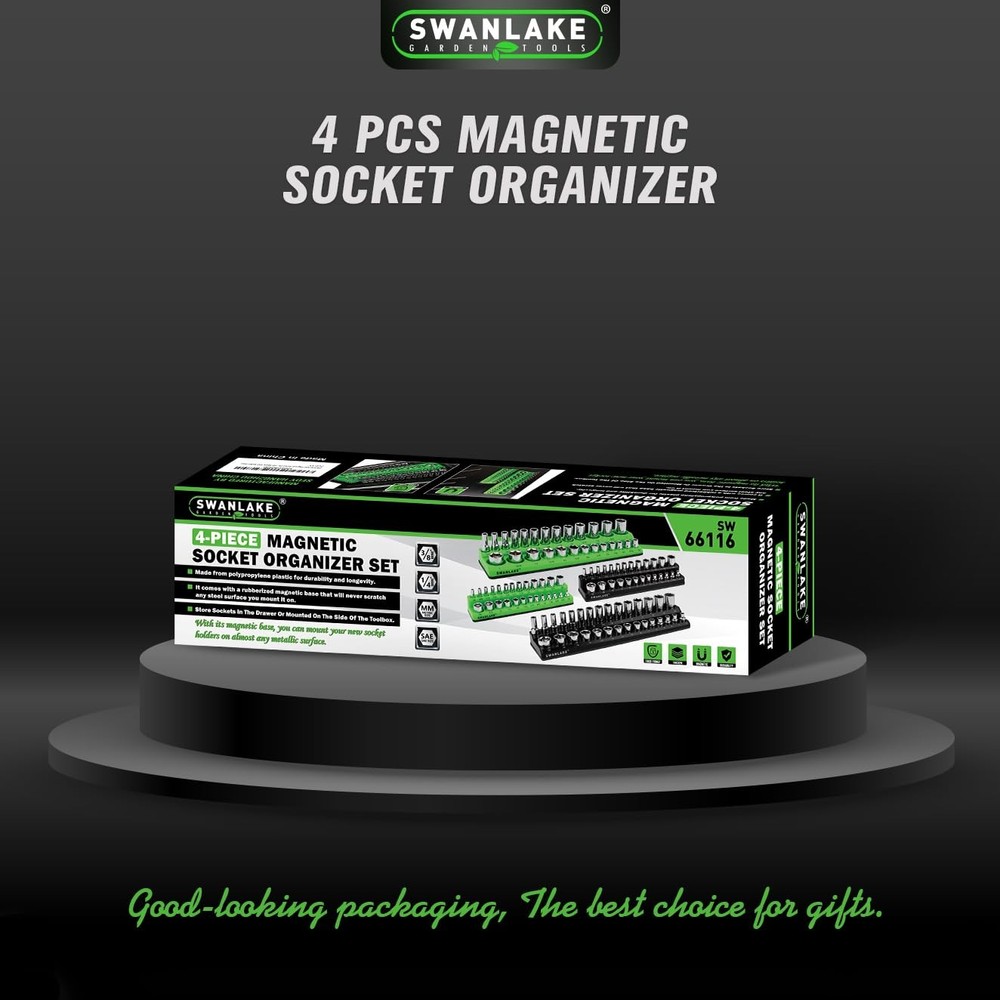 GARDEN TOOLS Magnetic Socket Organizer Set 4PCS Socket Holder Set