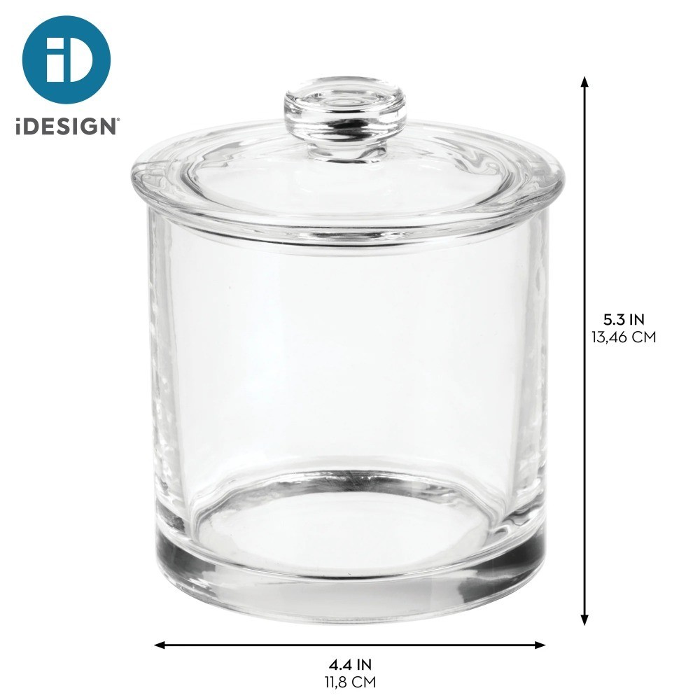 Small Glass Apothecary Vanity Jar, Clear
