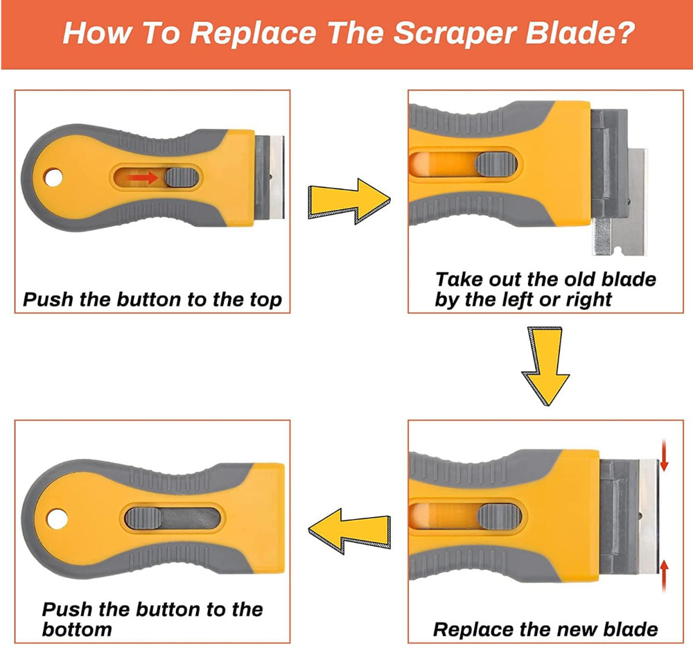 Razor Scraper Tools with 20 Blades Multipurpose Removal Two Tone Cleaning Tools