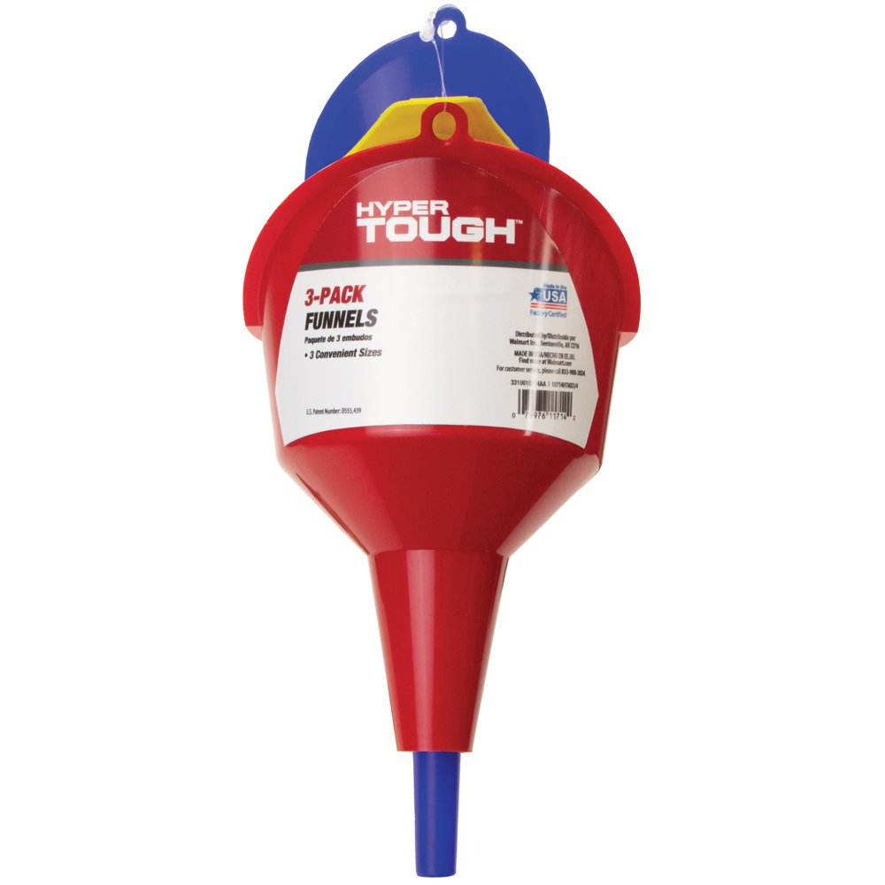 Super Funnel Trio Multi Purpose Plastic Funnel Set No-Mess Splash Guard 3 Pieces