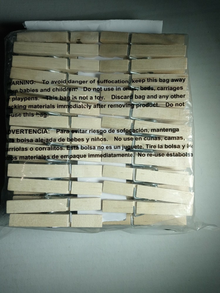 Wooden Spring Clothespins 100ct