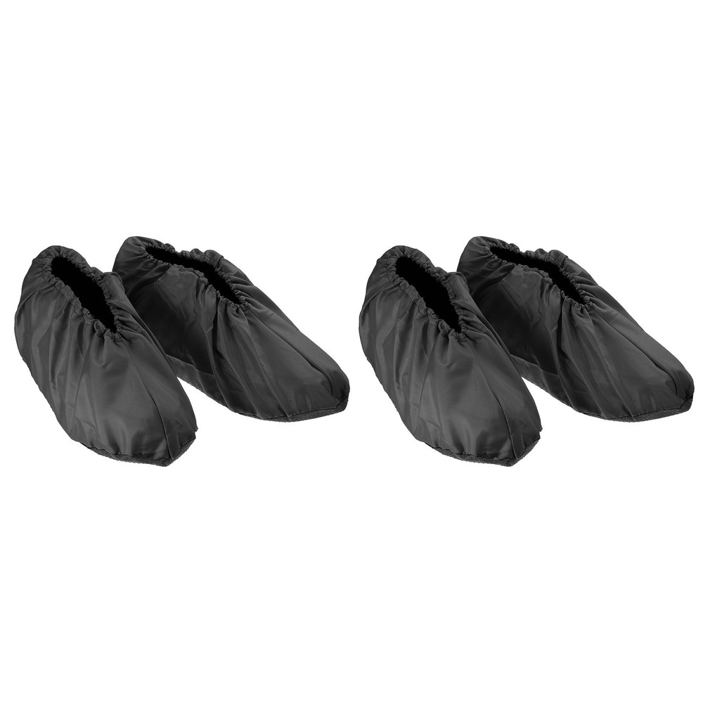 2 Pair Reusable Shoe Covers, Washable Thickened Boot Shoe Covers, Black