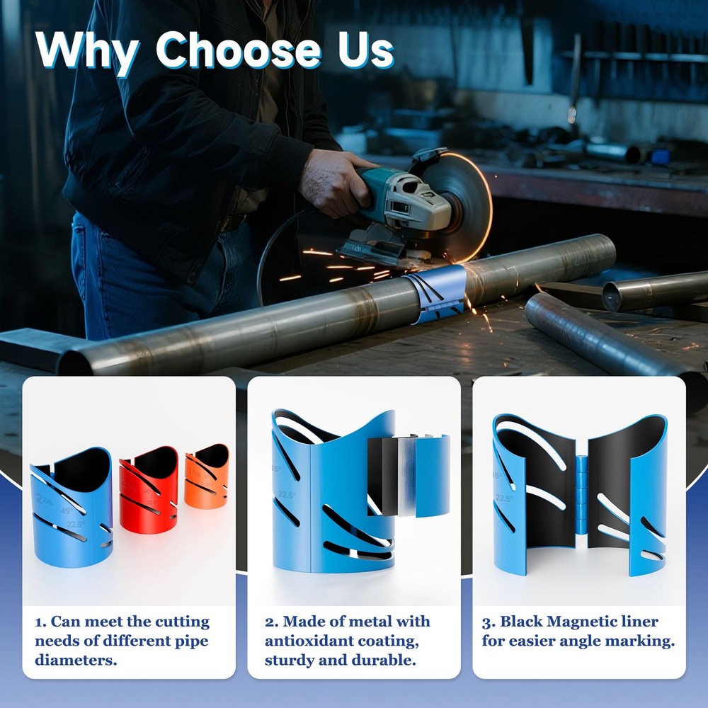 Metal Pipe Cutting Guide Kit, Pipe Saddle Template Cutting Guide - Suitable P...