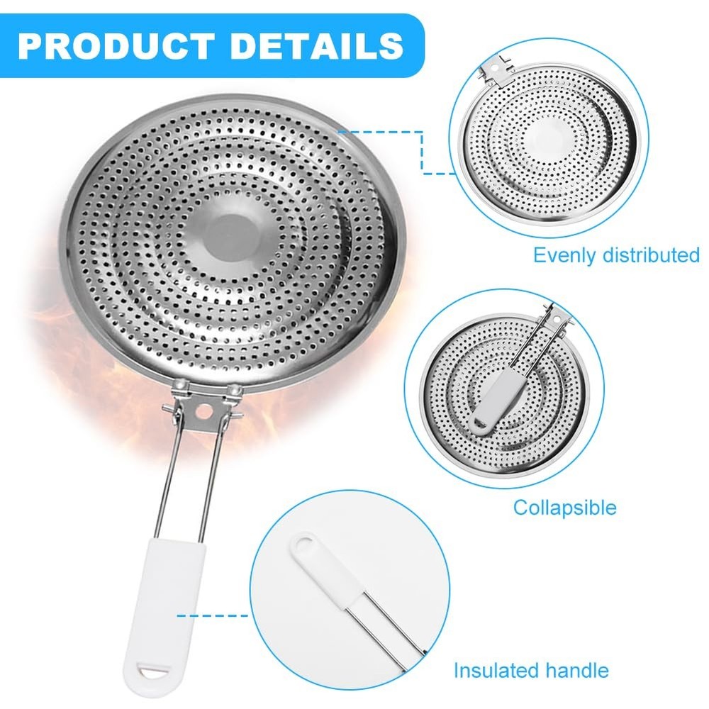 Heat Diffuser Flame Reducer Simmer Plate, Stainless Steel Heat Diffuser for G...