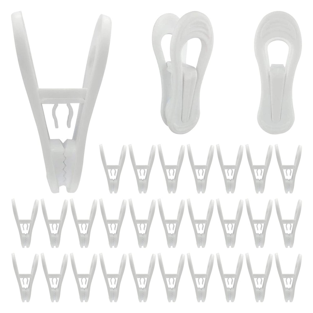 Hanger Clips 30 Pack, Multi-Purpose for Hangers, White 1,