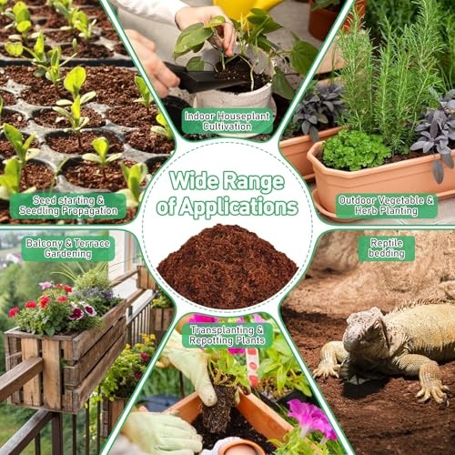 Pcsmm Organic Coco Coir Seed Starter Soil, Compressed Coconut Coir 50 50mm