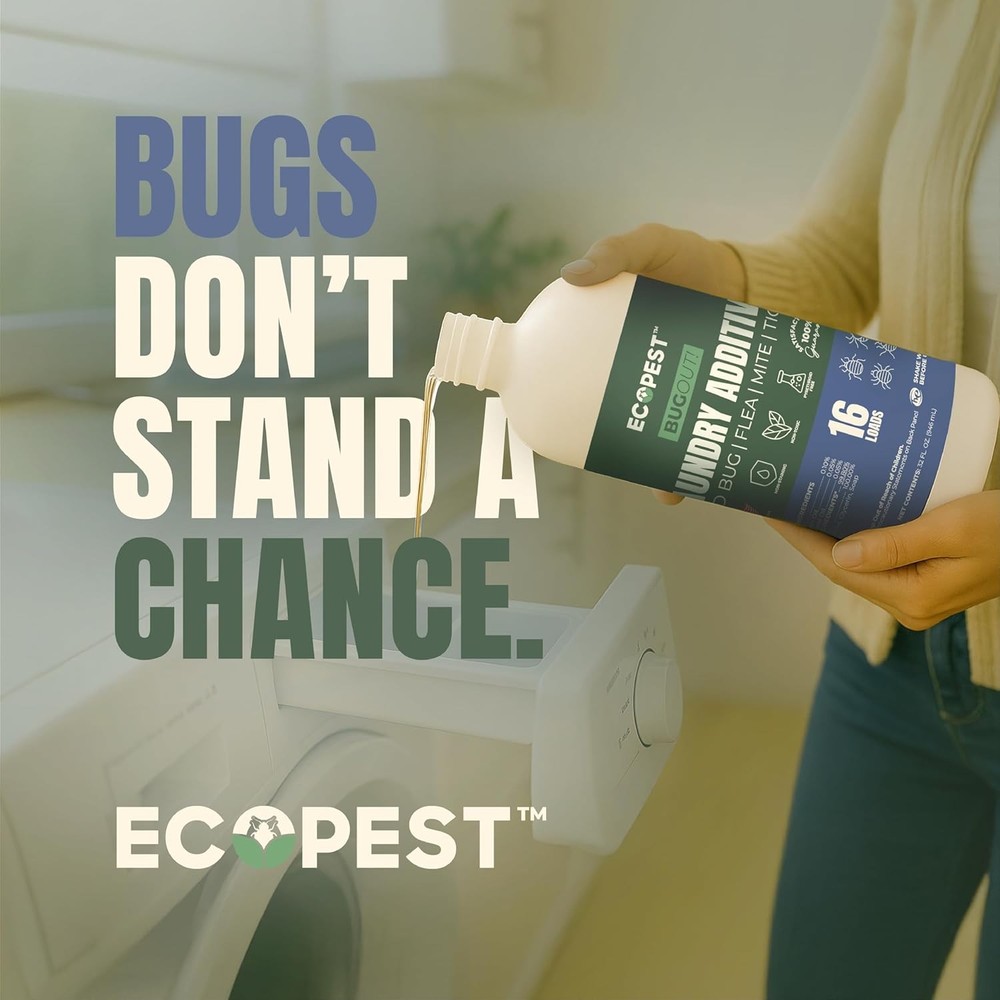 BugOut! Laundry Additive – Natural Detergent Booster for Bed Bug, Mite, Flea,