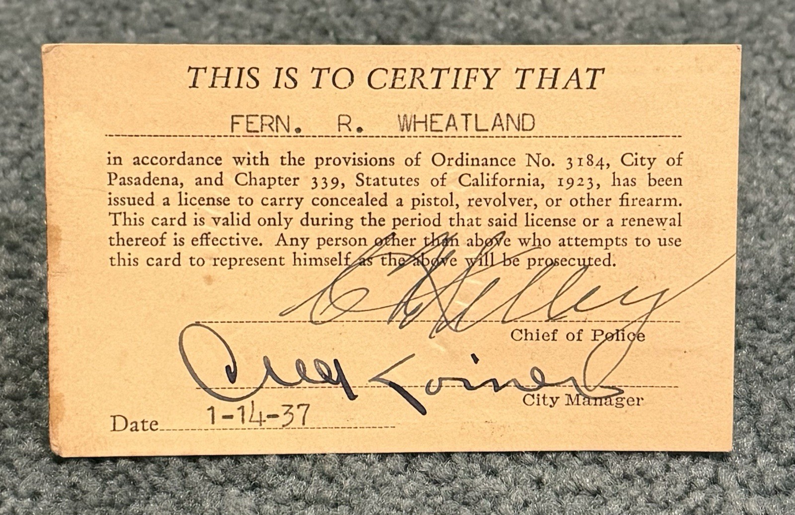 Original WWII US Army Infantry Officers 1941 ID Card With 2 Other Cards