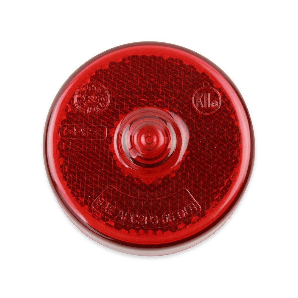 (2) RED 2.5" round replacement, Clearance marker, Incandescent Light SAE & DOT