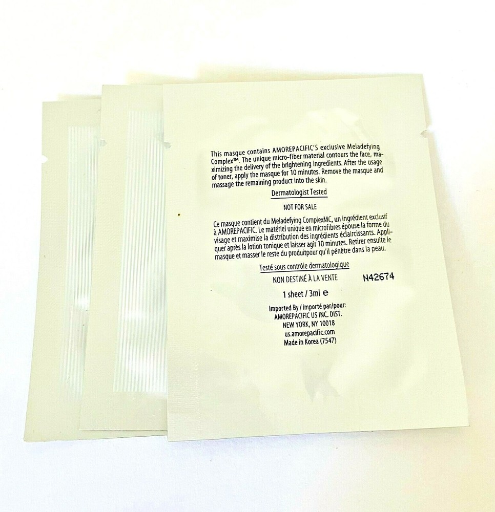 Amore Pacific LUMINOUS EFFECT Brightening Masque Each Sample 3 mlx 5=15ml