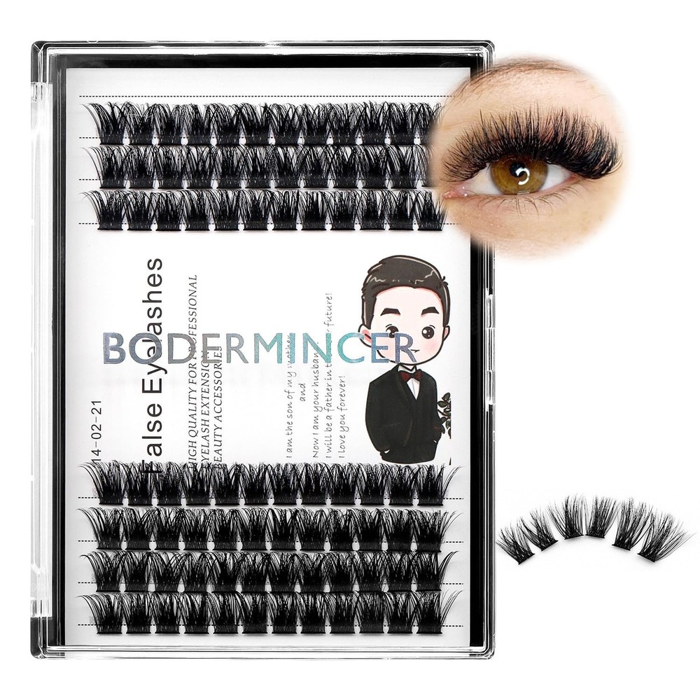 Bodermincer 84 Clusters D Curl Wide Cluster False 1 count (Pack of 84), Black