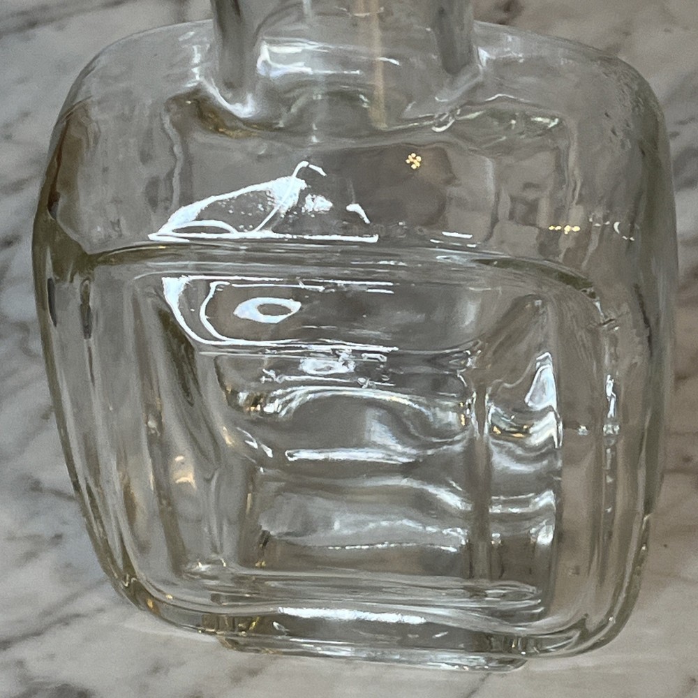 Old Charter Empty Bottle Square Clear Glass Vintage