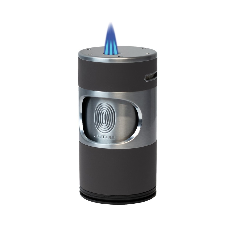LOTUS Anchor Triple Torch Desktop Lighter - Grey & Chrome