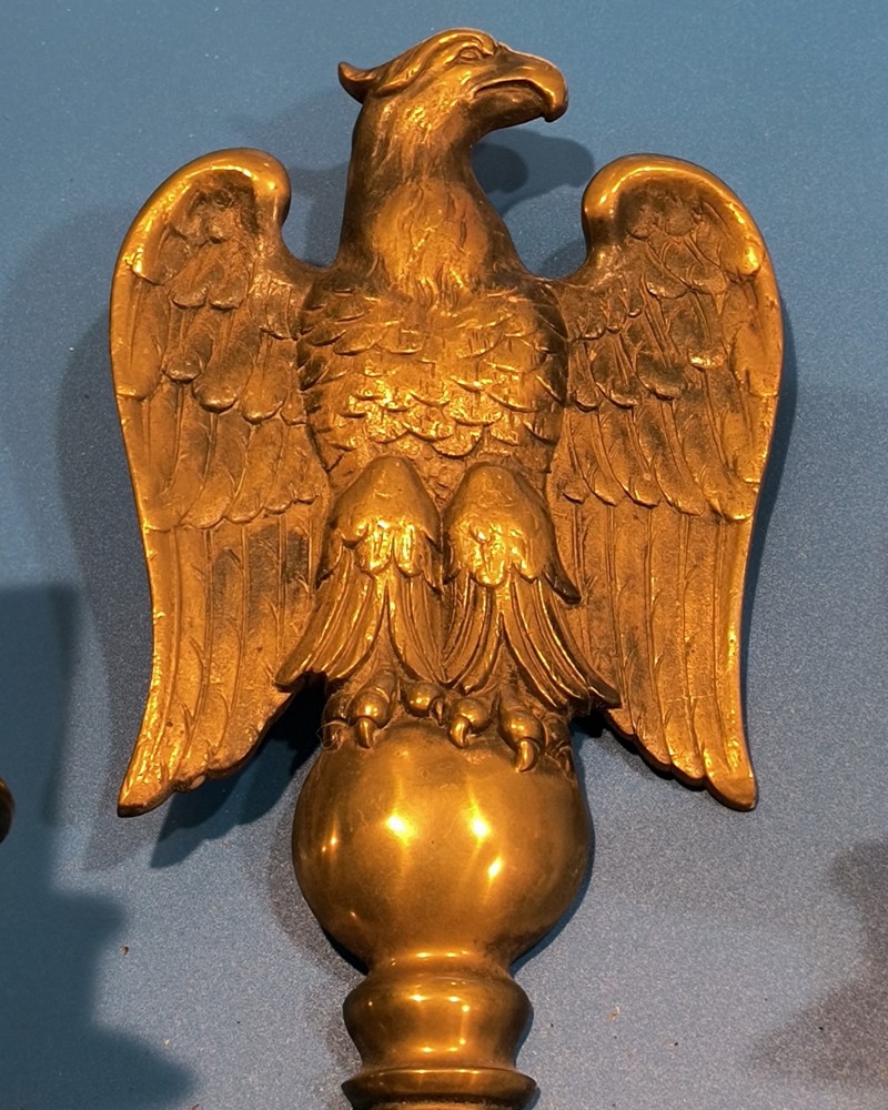 Early Eagle 2-Arm Wall Sconce Bronze Pull Chain 12" tall Poss. Caldwell