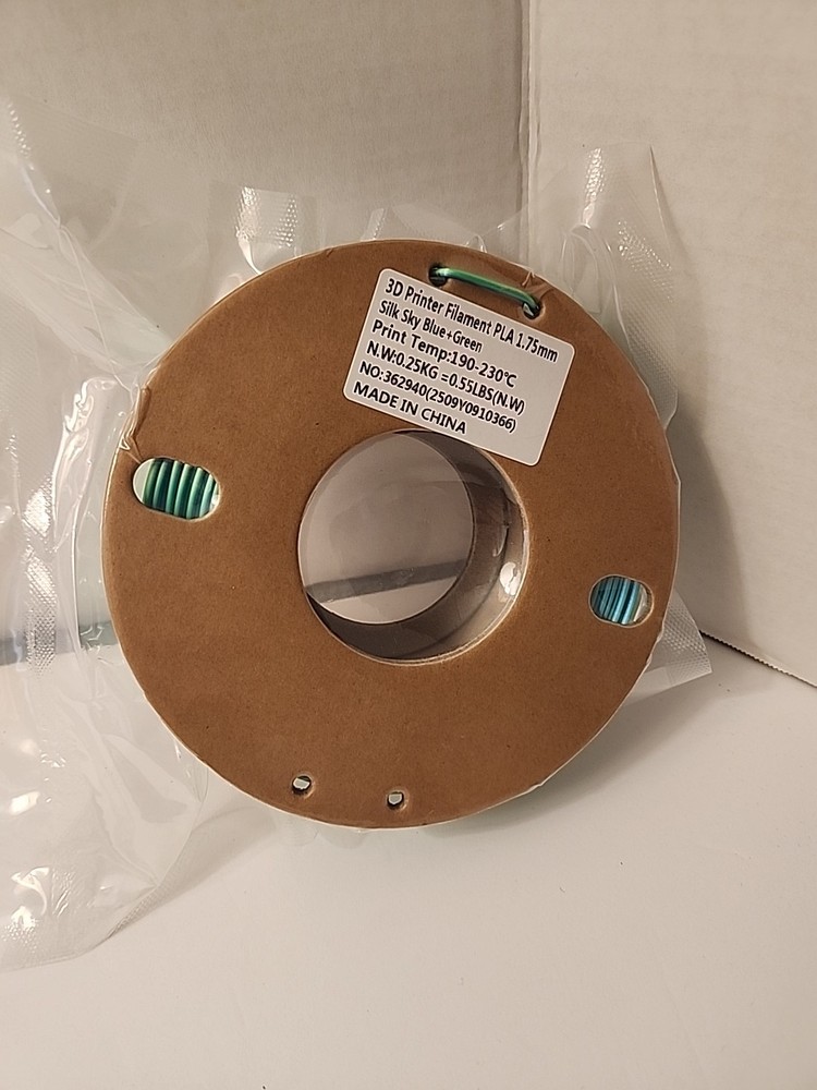 3D Printer Filament PLA 1.75 mm Silk Sky Blue + Green