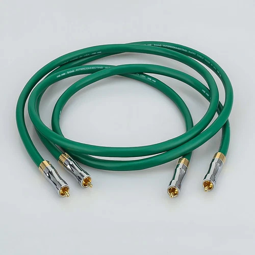 Pair Silver Plated Shielded HiFi RCA Cable Audio Signal Interconnect Cable