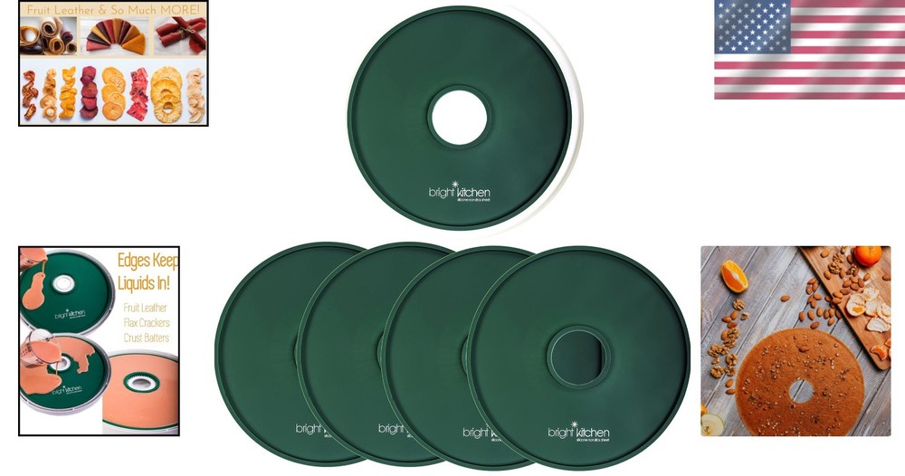 Fruit Leather Silicone Dehydrator Sheets - 4 Pack, Fit Nesco Round/Square Models