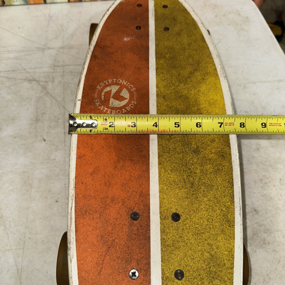 Kryptonics Mini Fat 23” Skateboard Orange Yellow Palm Tree