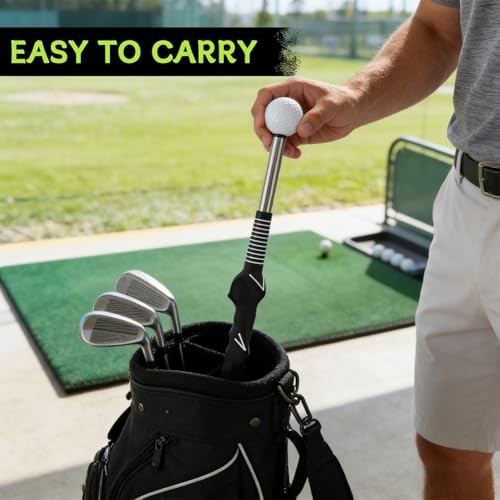 Retractable Golf Swing Trainer with Click Feedback - Right Hand Golf Grip