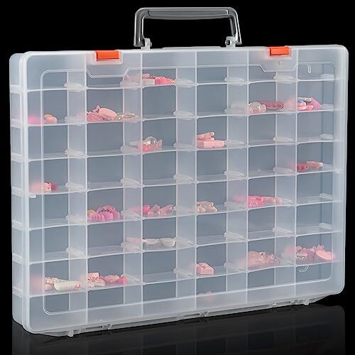 Double Sided Thread Box Storage 46 Grids Sewing Organizer Box for Beads Crafts