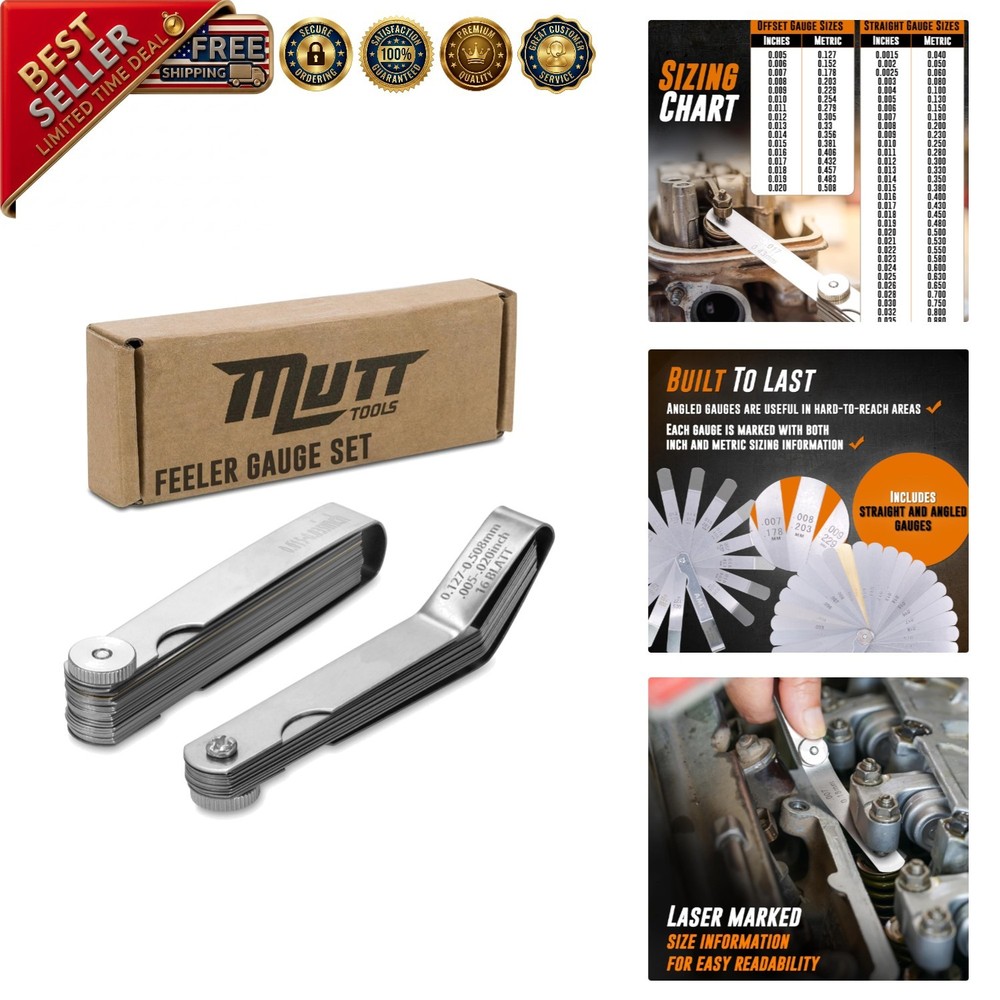 Versatile Precision Feeler Gauges - Stainless Steel for Durable Automotive Use