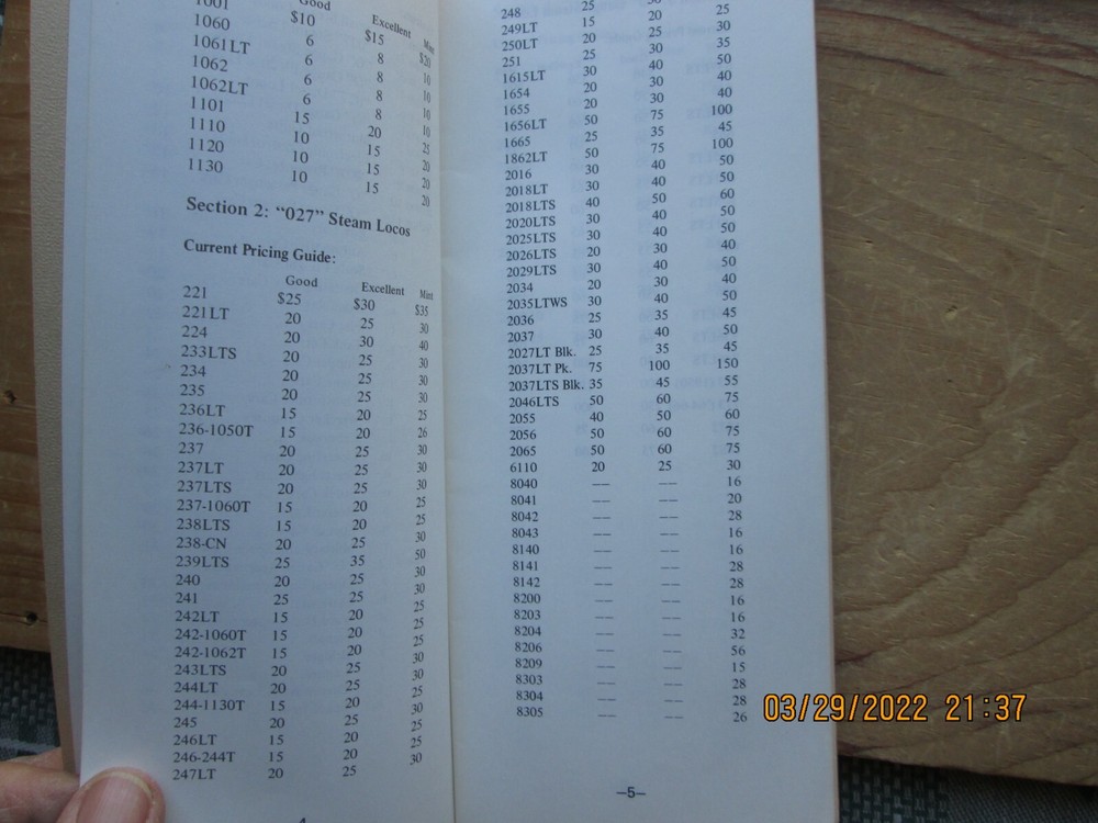 lionel current pricing guide 1974