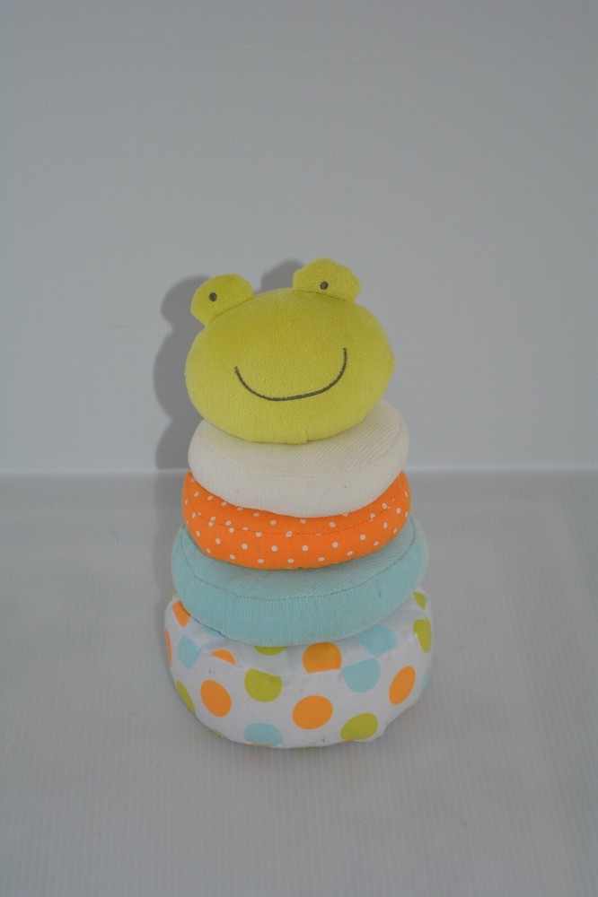 Carter's Plush Baby Soft Ring Stacker Frog Teether Toy Infant Learning HTF Rare
