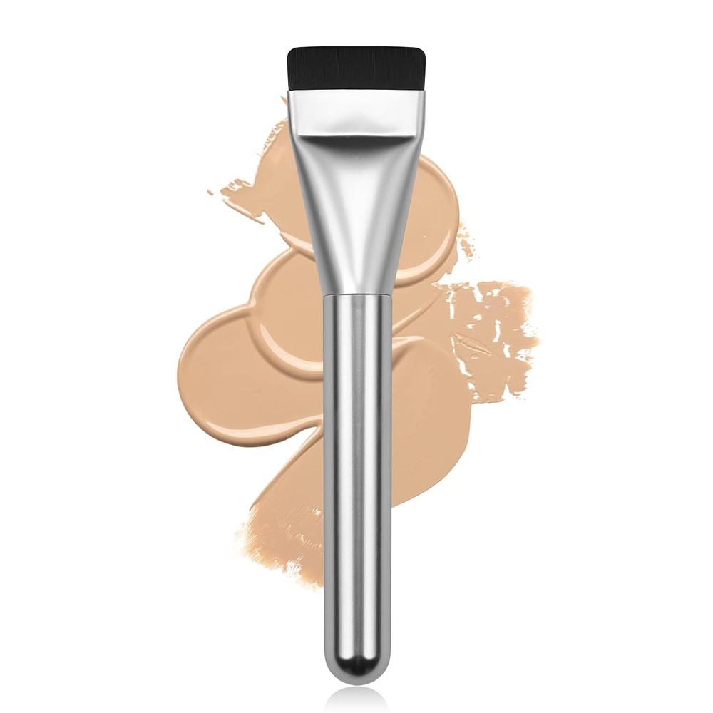 Flat Foundation Brush Set - Ultra Thin Blade for Liquid Makeup Blending