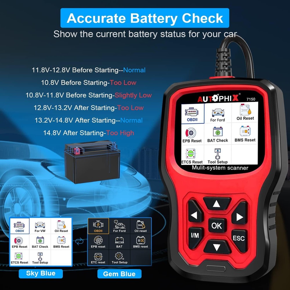 Fit For Ford OBD2 Scanner Full System Code Reader ABS SRS Reset Diagnostic Tool
