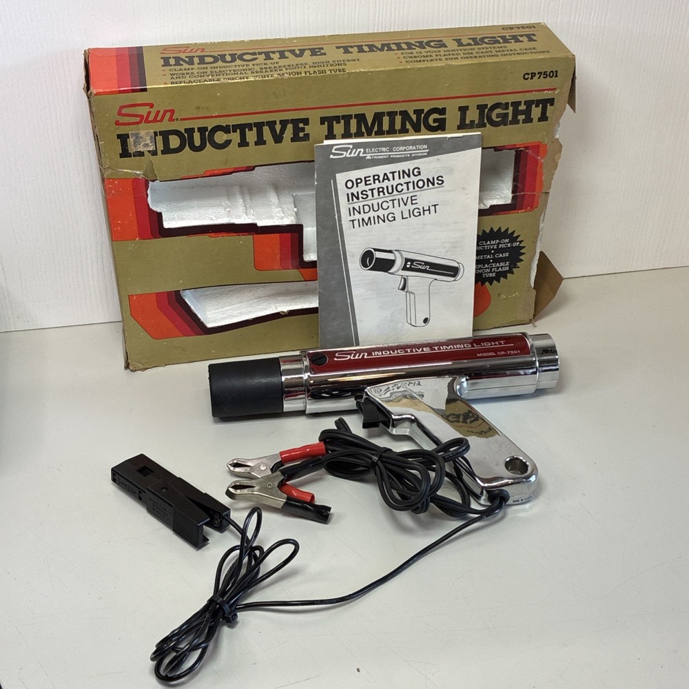 Sun Inductive Timing Light Model CP-7501 Engine Timing Light Box Manual Untested