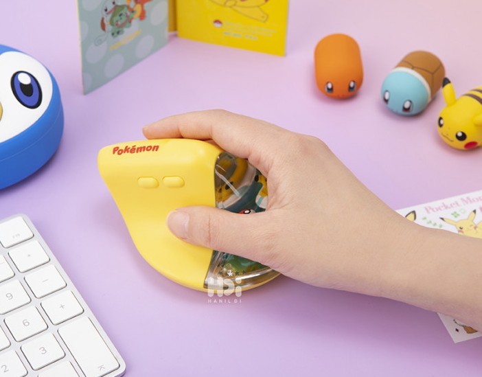 Pokemon Genuine Pikachu Bluetooth Vertical Mouse 2.4Ghz Wireless Mouse