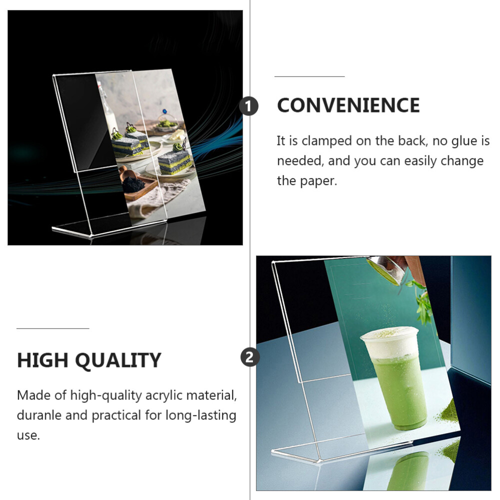 3Pcs Acrylic Sign Holders Versatile Display Stand Transparent Storage Racks