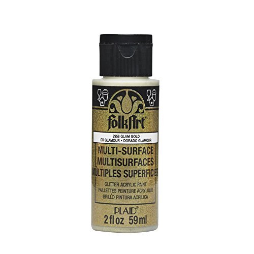 multisurface glitter paint, 2 oz Glam Gold