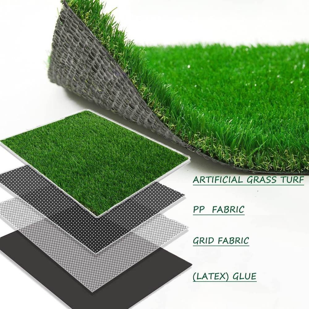 Heyroll Natural Artificial Grass Turf 4 FT x 6 FT, Customized Sizes 4FTx 6FT