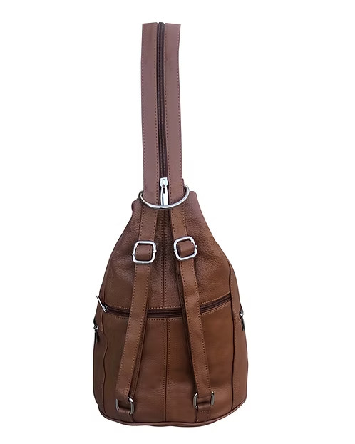 Roma Leathers Snap Buckle Lockable Convertible Backpack