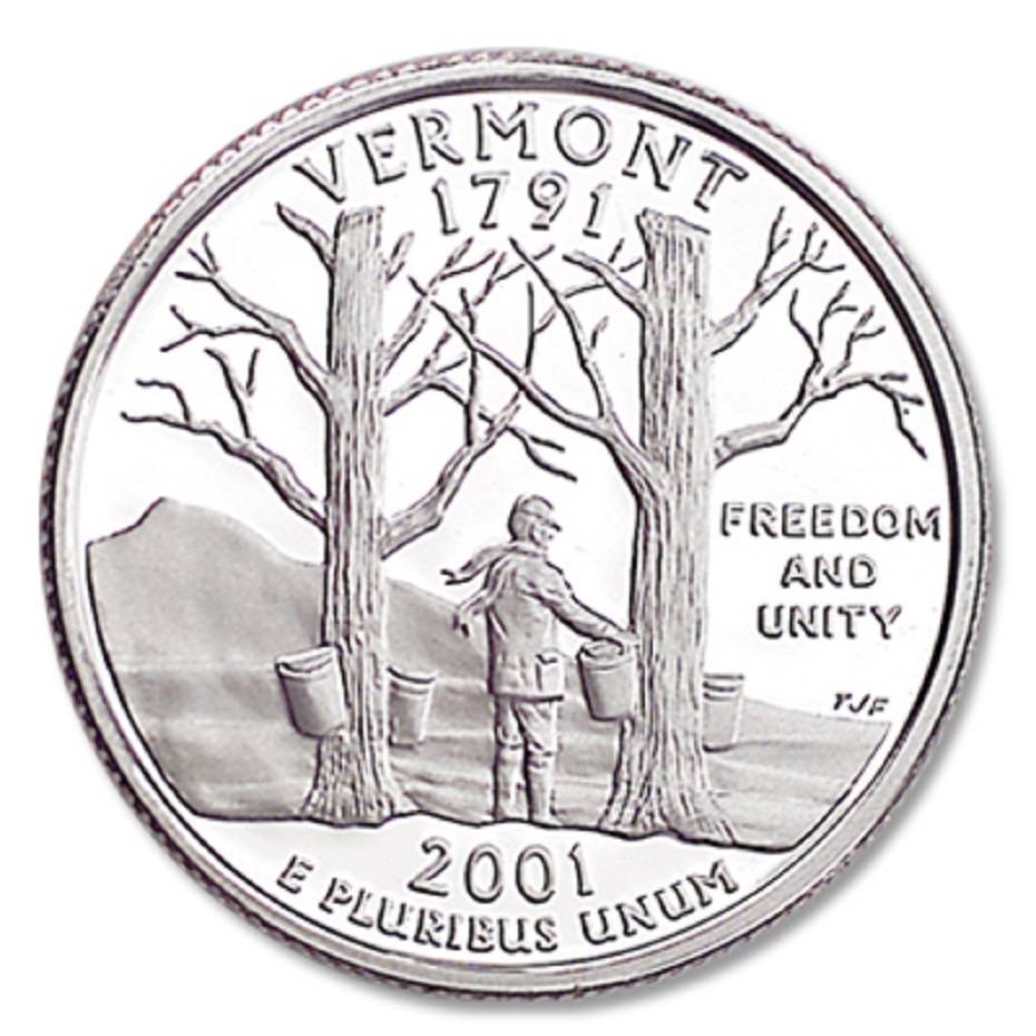 2001-S VERMONT  STATE  PROOF QUARTER