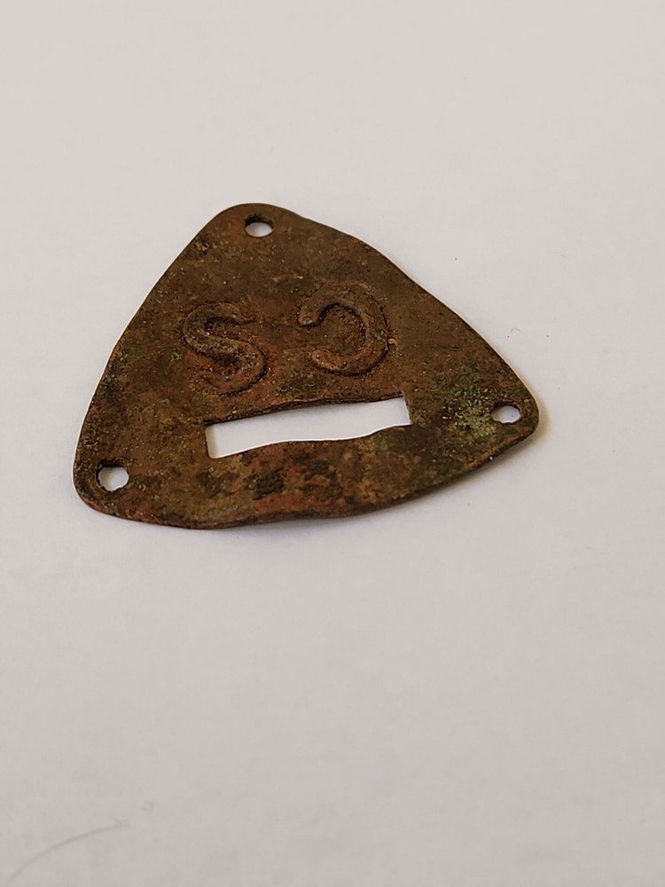 Original Civil War C.S. Confederate State Saddle Shield CS Pommel