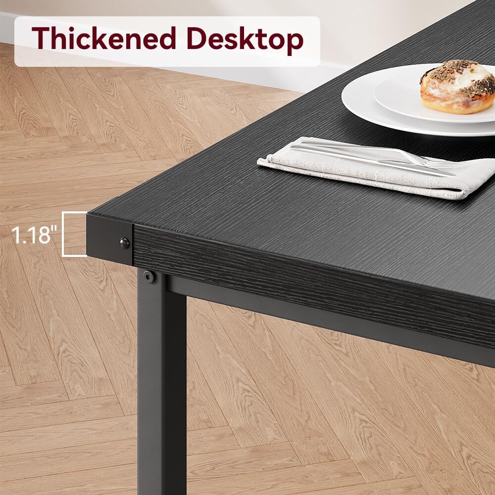 Kitchen Table with 2 Benches ,3 Piece Dining Table Set for 4 ,Dinette Set Black