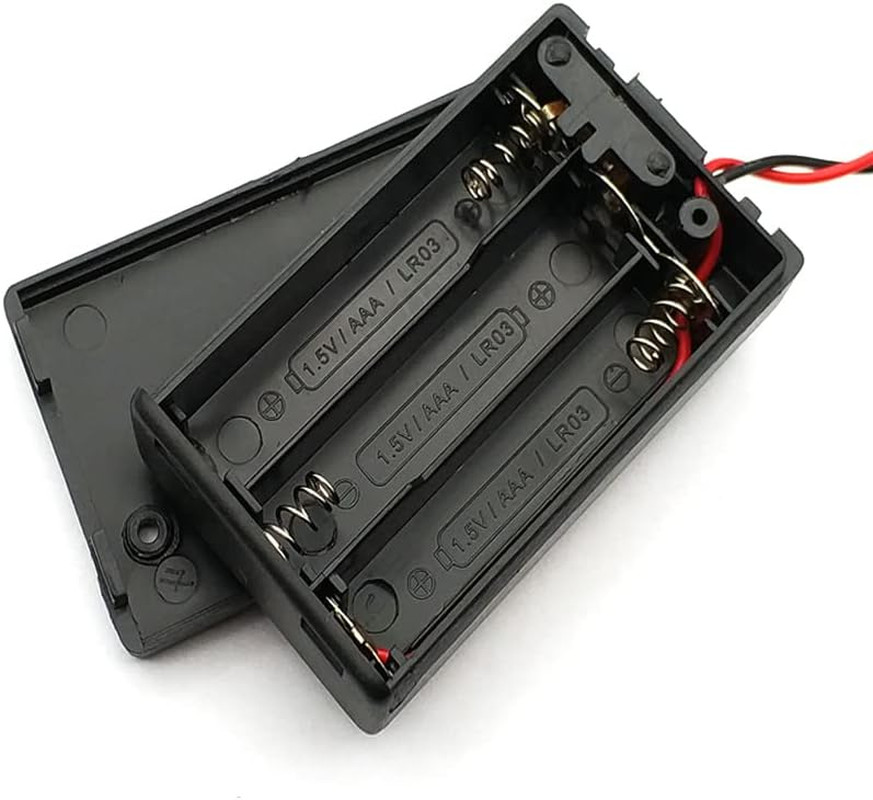 AA Battery Case Holder Switch and Cover, 2Pcs DIY Battery Storage Boxes, AA 3 Ba