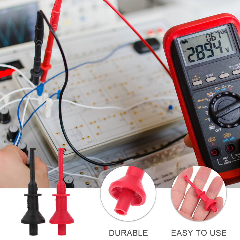 2Pcs Testing Probe Clip Mini Grabber Clips Multimeter Hook