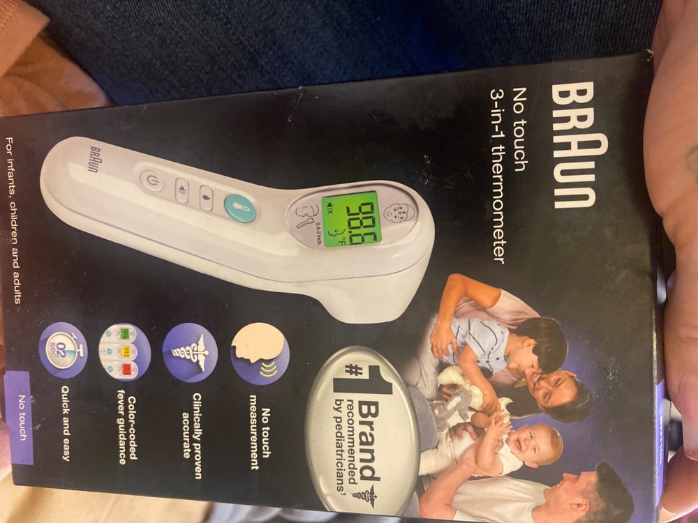 Braun 3-in-1 No Touch Thermometer- white