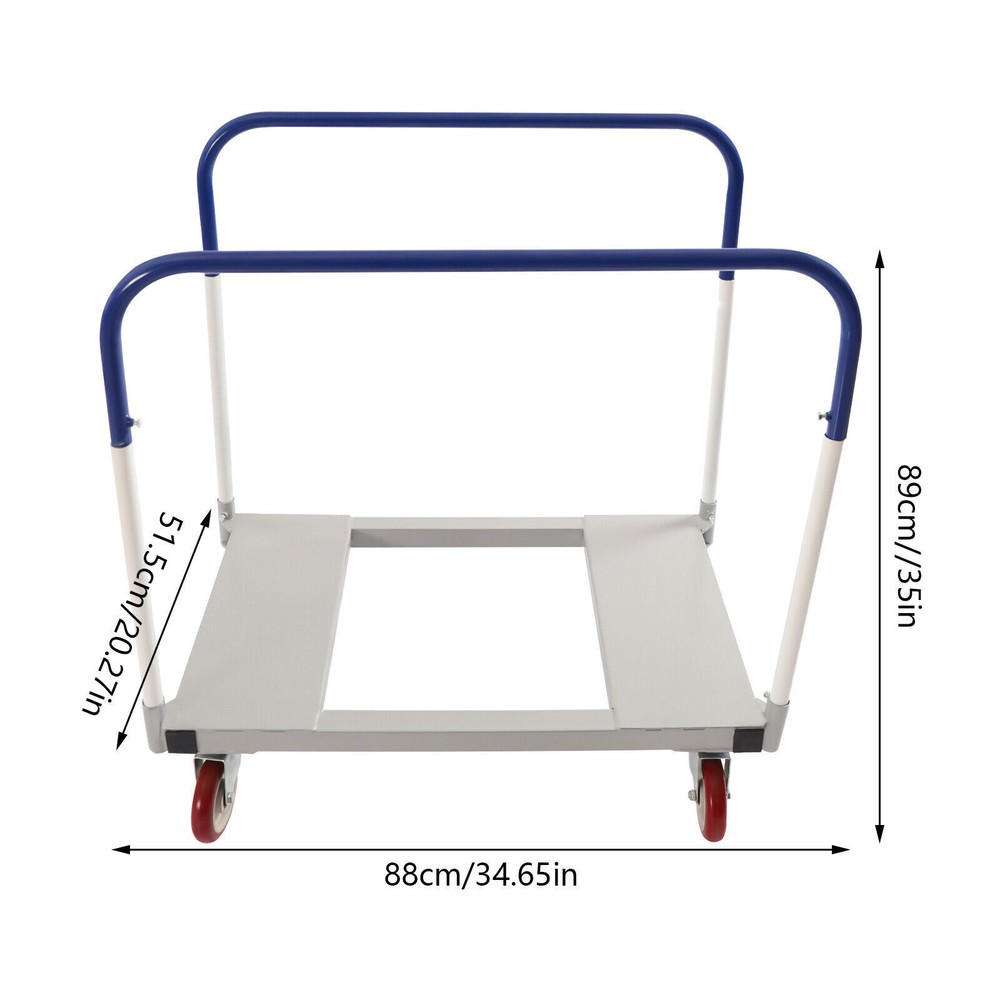 1500 lbs Professional Panel Cart Dolly Rectangular Low Noise with 5inch Casters