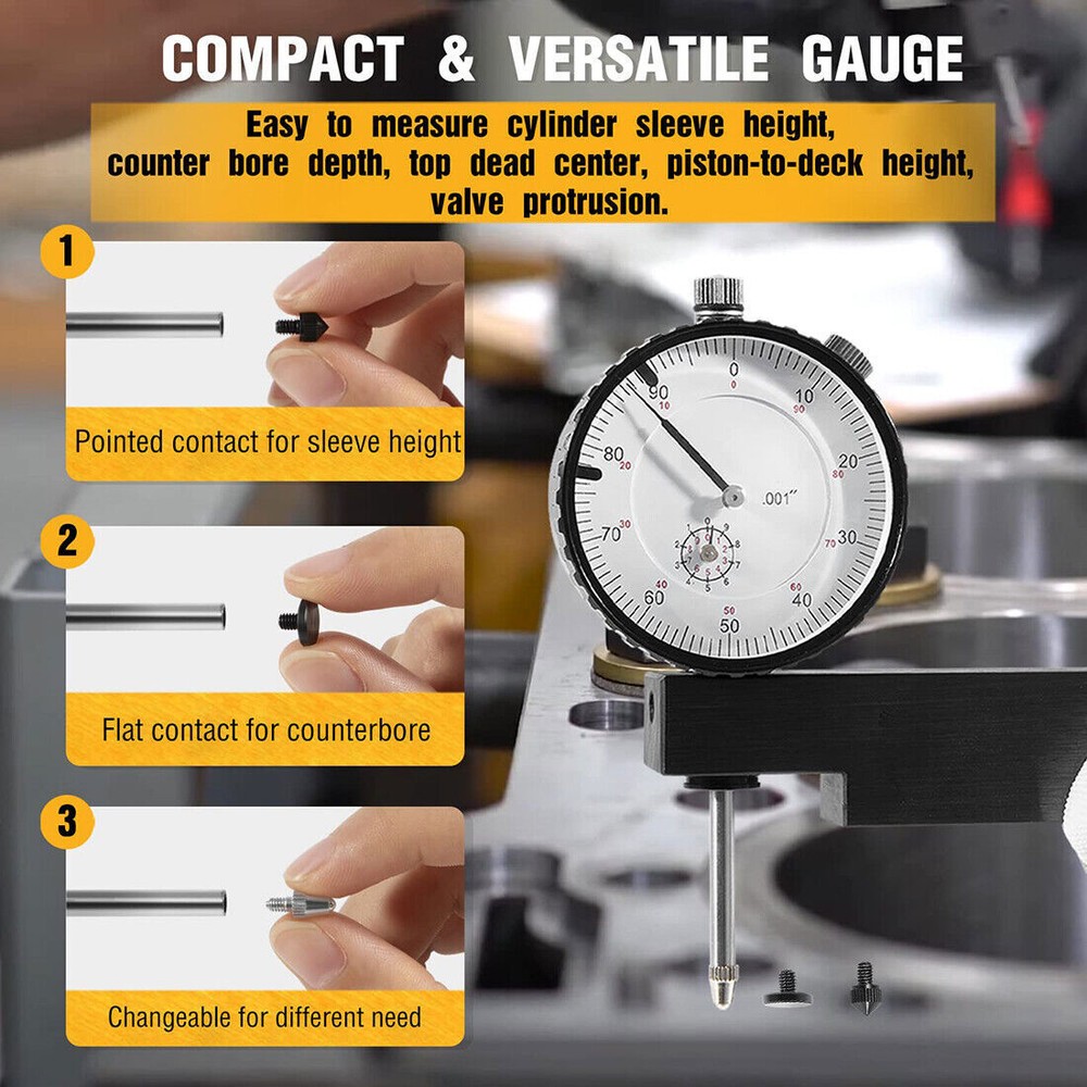 For Central Tools 6434 Dial Indicator Cylinder Sleeve Height Counterbore Gauge