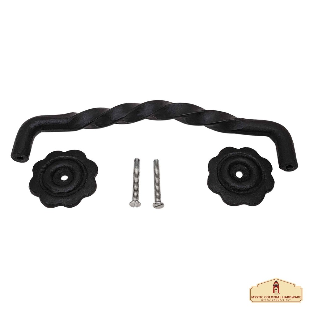 Cast Iron Door Handle Cabinet Barn Gate Hardware Medieval Decorative Iron Black