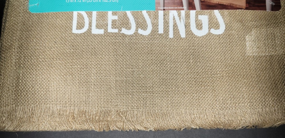 New Easter Burlap White Bunny Table Runner Easter Blessings