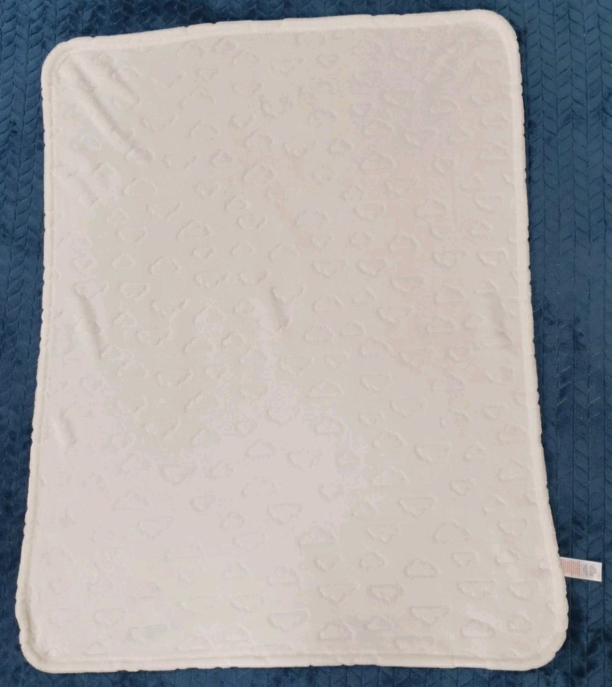 Primark Clouds Embossed White Fleece Pram Size Blanket