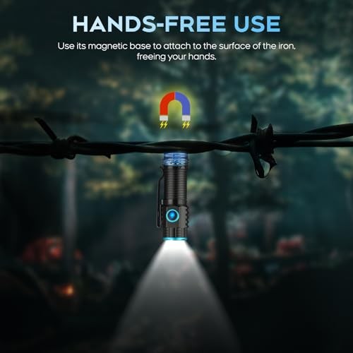 Compact 1000 High Lumens EDC Pocket Flashlight, Mini Flashlights Powerful -