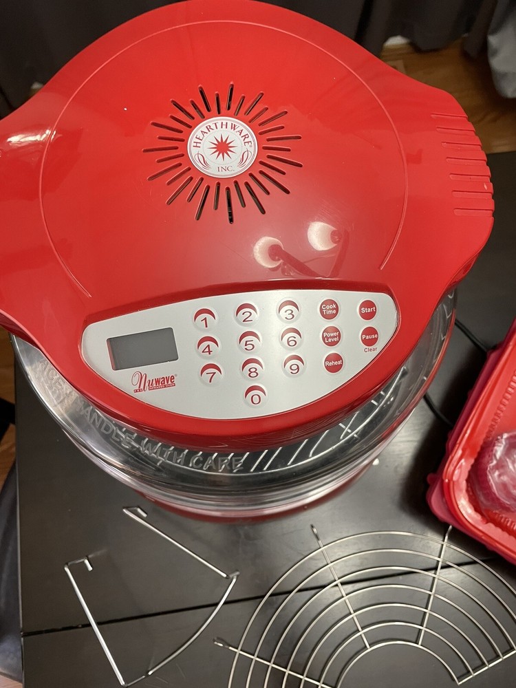 Red Nuwave Pro Infrared Oven Model 20339 W/ Extender Ring